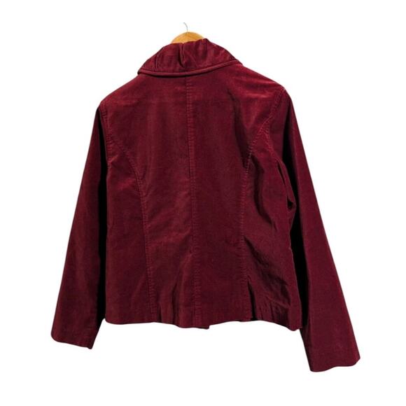 Chicos Burgundy Velvet Blazer Jacket Buttons Whimsigoth Holiday 90s E - Picture 3 of 3